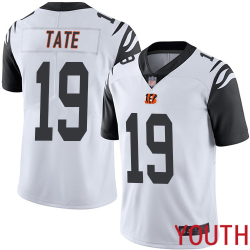 Cincinnati Bengals Limited White Youth Auden Tate Jersey NFL Footballl 19 Rush Vapor Untouchable